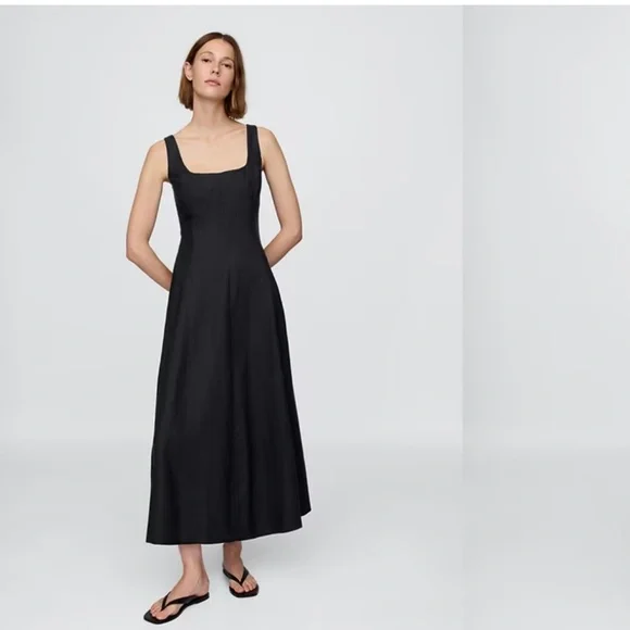 chinese dress ladies The Perfect Opportunity Linen Dress - Black main image 0
